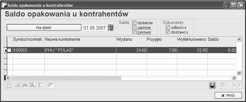 Z tego poziomu korzystając z opcji Popraw można sprawdzić jakie dokumenty składają się na saldo. Natomiast z poziomu listy można dokonać podglądu konkretnego dokumentu. 5.2.