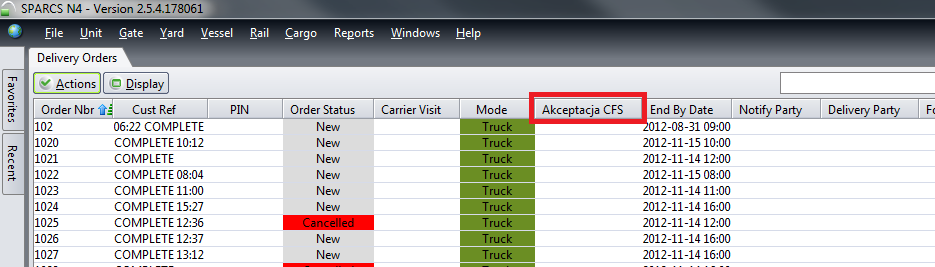 Import Krok 7 W poniższym oknie widnieje lista wystawionych zleceń, automatycznie ponumerowanych przez system.