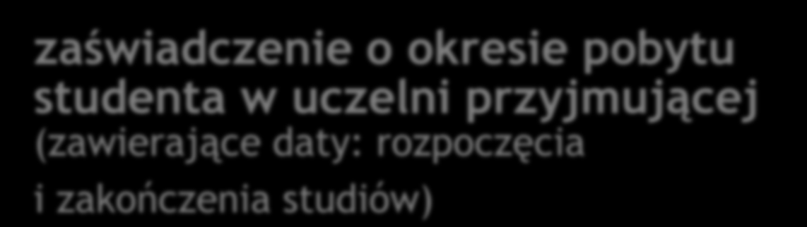 zaświadczenie o okresie pobytu studenta w uczelni