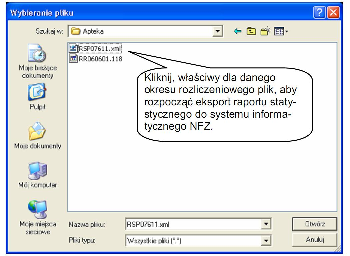 Sprawozdawczość, Raporty statystyczne (apteczne) według