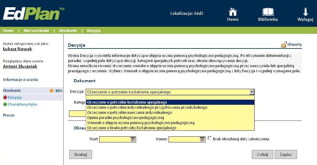 Przykład: Proces tworzenia dokumentacji Krok 4 Określ