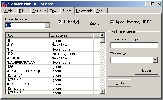 Nix-Ware.com DOS printer emulator strona 8 8. Nacisnąć Zapisz w celu zapisania zmian pod nową nazwą (określoną w punkcie 3.), 9.