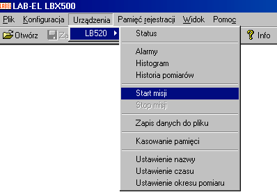 - Start. Wybranie tego przycisku spowoduje pojawienie się okna umożliwiającego ustawienie wszelkich parametrów rejestracji i jej rozpoczęcie. - Stop rejestracji.