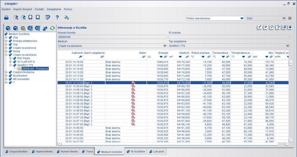 3) Monitoring stref : Przykład awari Tryb normalny (transmisja co godzinę) 07:00 : wykryto alarm «Temp.