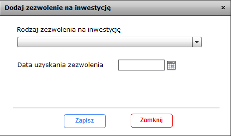 wydana i jest dołączona do wniosku. W przypadku zaznaczenia odpowiedzi NIE pole Data uzyskania jest nieaktywne, bez możliwości edycji. Projekt wymaga sporządzenia raportu OOŚ.