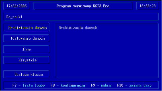 1. Program serwisowy informacje podstawowe Program ten powstał z myślą o usprawnieniu pracy i zapewnieniu bezpieczeństwa tak waŝnych czynności, jakimi są: Codzienna kopia bezpieczeństwa; Przywrócenie