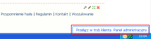 2.16 Widok klienta bezpośredni link do panelu administracyjnego W wersji 6.