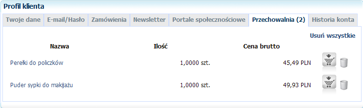 W przypadku, gdy ilość towarów nie mieści się w na jednej stronie, w pluginie pojawi się pager stron umożliwiający przejście do kolejnej strony z towarami. 3.