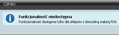 Po wybraniu waluty ceny wszystkich towarów automatycznie zostaną zmienione na wybraną walutę po kursie przesłanym z systemu ERP.