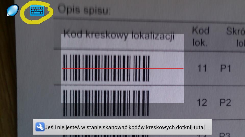 Rysunek 20. Przykład wczytania aktualnej lokalizacji z pomocniczego wydruku. Rysunek 21.