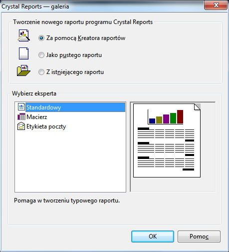 Laboratorium 050 Crystal Reports Ćwiczenie 1 Otwarte pozycje 1. Uruchomić Microsoft.NET 2. Wybrać New Project, preferowany język (np.