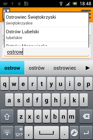 Wybierz miejscowość początkową Wpisywanie nazwy miasta miejscowości początkowej Wybór miasta miejscowości początkowej Następnie w taki sam sposób wpisujemy i wybieramy miejscowość końcową: Wybierając