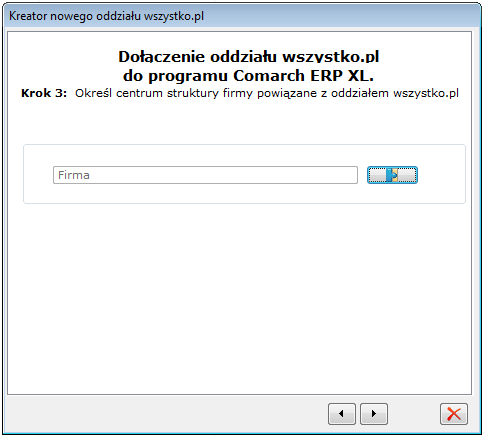 Rysunek 7 Kreator nowego oddziału wszystko.pl, Krok 3 1.1.1.4 Krok 4 Parametry związane z komunikacją z Comarch wszystko.