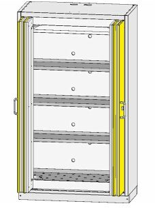 LP 9 Szafa laboratoryjna ognioodporna do przechowywania substancji niebezpiecznych Szafa na substancje niebezpieczne do składowania palnych materiałów w pomieszczeniach laboratoryjnych.