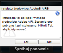 Pierwsza instalacja w systemie W przypadku braku właściwego środowiska instalator zaproponuje jego