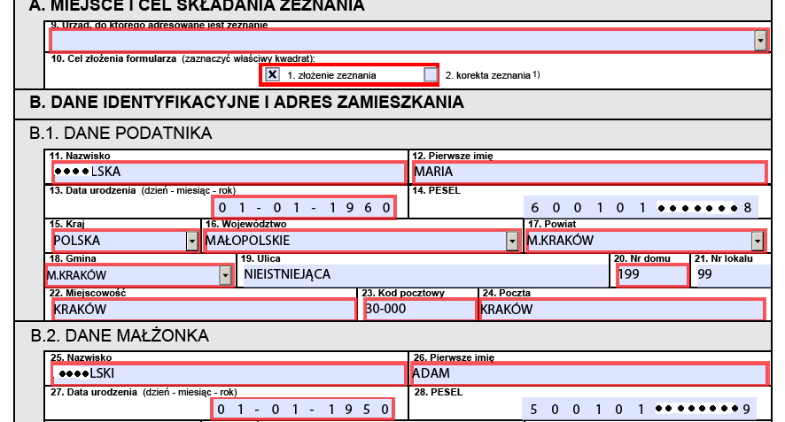 Profile użytkowników (3) Należy także pamiętać o wybraniu właściwego urzędu skarbowego, do którego będziemy składać zeznanie (wybór z listy