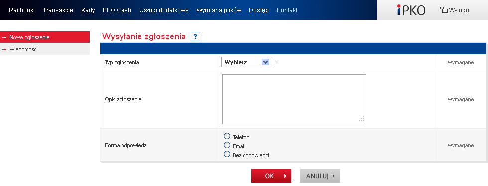 UWAGA! Trzykrotne wprowadzenie błędnego kodu lub hasła z tokena powoduje blokadę tokena. W celu odblokowania należy skontaktować się z konsultantem serwisu telefonicznego.