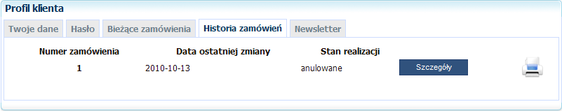 Podręcznik Użytkownika systemu Comarch OPT!MA Str. 159 Rys. 209 Plugin Profil klienta, zakładka Hasło Po prawidłowym wprowadzeniu haseł, należy zapisać zmiany przyciskiem. 6.1.1.3 Bieżące zamówienia Na zakładce wyświetlona jest lista realizowanych zamówień z uwzględnieniem stopnia ich realizacji.