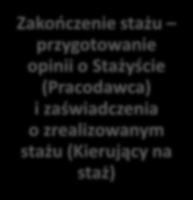 Współpraca z pracodawcami w projekcie 50+ dojrzali, potrzebni kompetentni Wybór Pracodawcy i Stażysty Podpisanie trójstronnej umowy stażowej Przeprowadzenie minimum 1 wizyty monitorującej przez