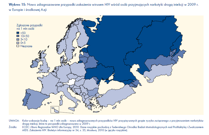 Średni wskaźnik nowo zdiagnozowanych przypadków w 26 państwach członkowskich UE, które były w