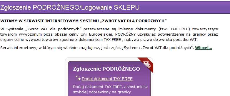System Zwrot VAT dla Podróżnych Izba