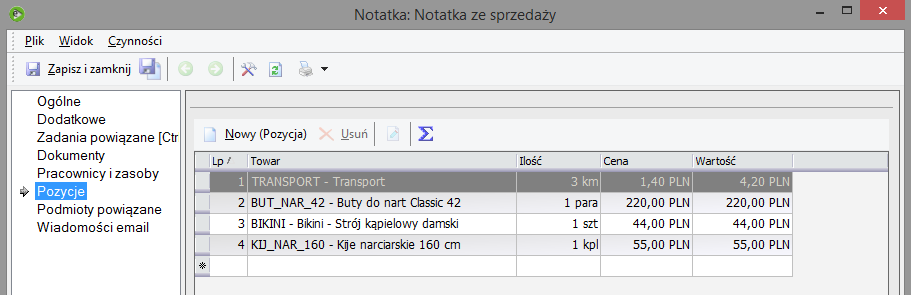 "Powiązanie dokumentu zakupu ze zdarzeniem" Zadanie- oznacza zdarzenie do którego dodawany jest dokument; Dokument- oznacza numer dokumentu handlowego, który jest powiązywany; Wartość (pole