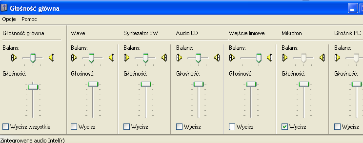 I prawego na karcie stereo) i każdy z tych kabli należy włożyć do wejść liniowych na każdej z kart dźwiękowych, tak jak to widać na zdjęciu powyżej; UWAGA: w przypadku nagrywania trzech kanałów