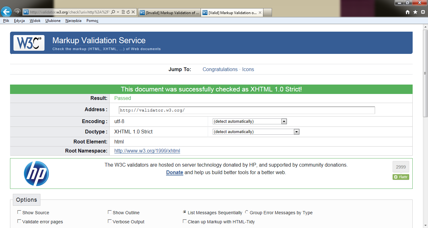 Na stronie W3C pod adresem http://validator.w3.