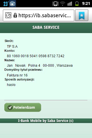 Przedsiębiorstwo Informatyczne SABA SERVICE Sp z oo 74-320 Barlinek; ul Gorzowska 64/4 e-mail:biuro@sabaservicepl Rys334 Lista adresatów w książce adresowej Rys335 Dodawanie nowego adresata Rys336