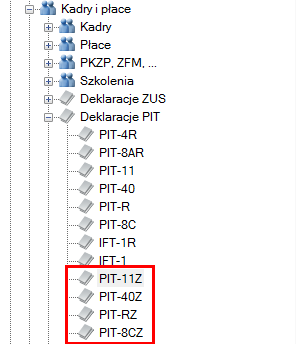 Rysunek 26 Listy do przygotowania zbiorczych edeklaracja Uwaga!