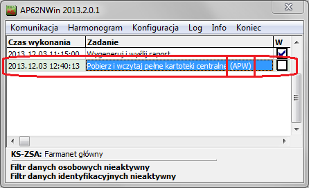 4. Sterowanie raportownikiem od strony AOW Aby przyspieszyc prace z raportownikiem w programie aptecznym jest możliwość częściowego sterowania zadaniami raportownika Funkcja ta znajduje się w prawie