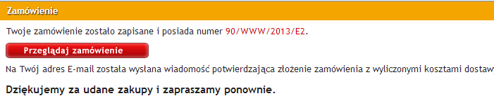 Potwierdzenie zamówienia z maila wymaga wcześniej zalogowania na stronę sklepu.