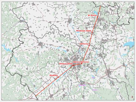 TRANSGRANICZY PRZEPŁYW ZANIECZYSZCZEŃ POWIETRZA RCz - RP Mapa: Katedra ochrany