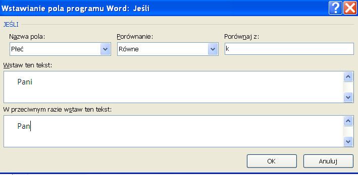 1.5. Pracę z korespondencją seryjną kończymy wybierając KORESPONDENCJA - ZAKOŃCZ I SCAL: DRUKUJ DOKUMENTY automatyczne wydrukowanie imiennych dokumentów do wszystkich osób z listy.