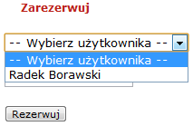 Rysunek 24. Zarządzenie grafikiem Pracownik klubu, korzystając z funkcji grafiku może: Wprowadzić rezerwacje dla dowolnego klienta Dokonanie rezerwacji odbywa się poprzez wybranie opcji zarezerwuj.