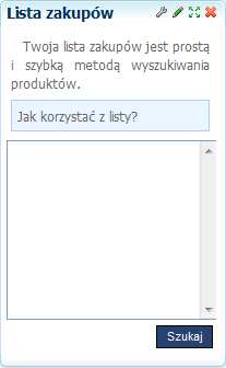 Str. 114 Moduł isklep24 v. 4.7 Rys. 161 Plugin Lista zakupów. O sposobie korzystania z Listy zakupów moŝna przeczytać w samouczku, który ukaŝe się po przyciśnięciu przycisku. Rys. 162 Plugin Lista zakupów, samouczek.