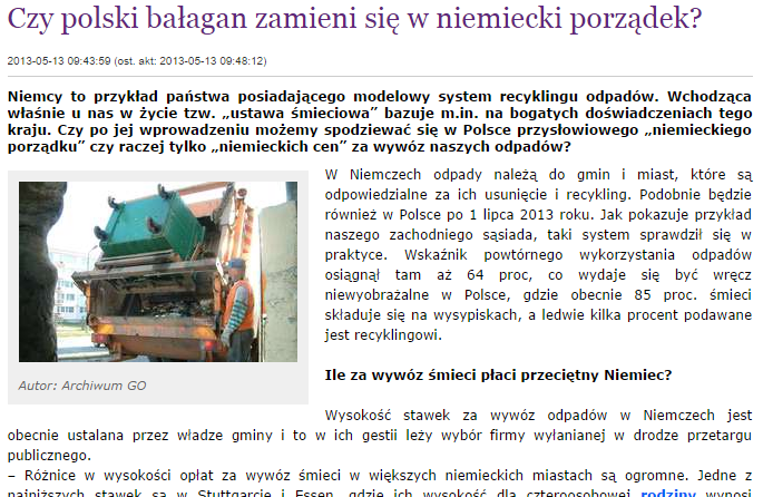 o zmianie ustawy o utrzymaniu czystości i