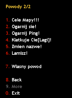 Wybierając naszego delikwenta, którego chcemy wyrzucić przeniesie nas do listy
