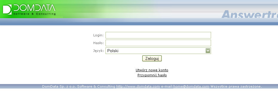 3 AnswerTrack 2 3.1 Zakładanie nowego użytkownika!!!uwaga!!! Dotyczy tylko użytkowników którzy nie mieli do tej pory konta i nie korzystali z tej metody zgłaszania błędów.