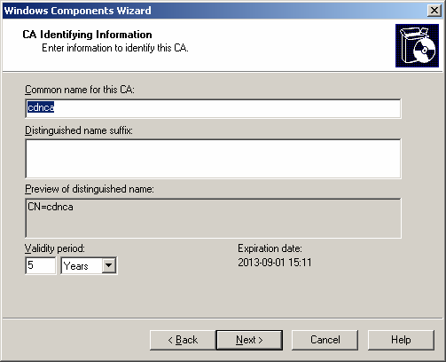 Z listy dostępnych komponentów wskazujemy Certification Services NaleŜy component moŝna znaleźć na płycie instalacyjnej Microsoft SQL Server 2005 w katalogu \Tools\Setup, jest tam wersja 32 bitowa