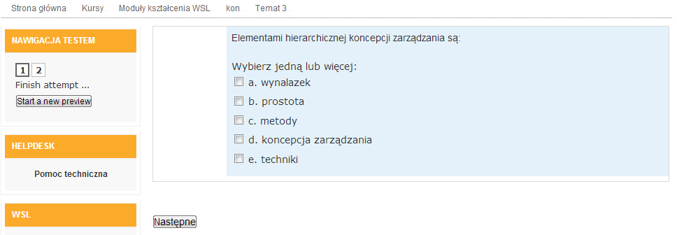 5. KOLOKWIUM 12 Funkcjonalność kolokwium daje prowadzącemu moduł kształcenia możliwość sprawdzenia wiedzy studentów.