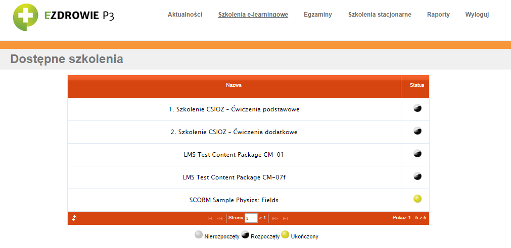 IV. W jaki sposób uruchomić szkolenie elearning? Aby uruchomić szkolenie elearning, należy wykonać następujące czynności: 1.