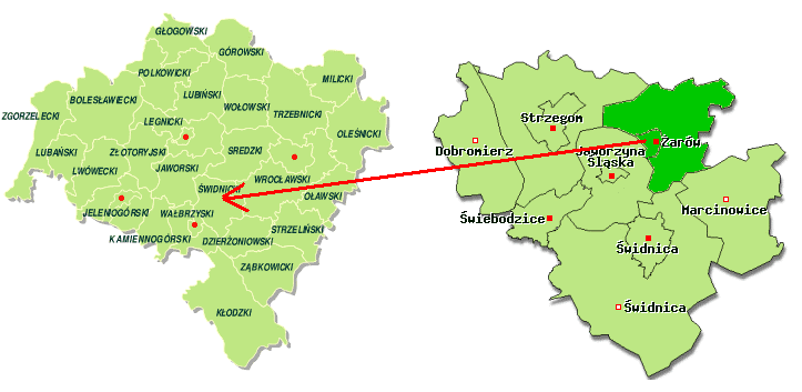 Rysunek 1. Położenie Miasta i Gminy Żarów Źródło: http://archiwum.zpp.