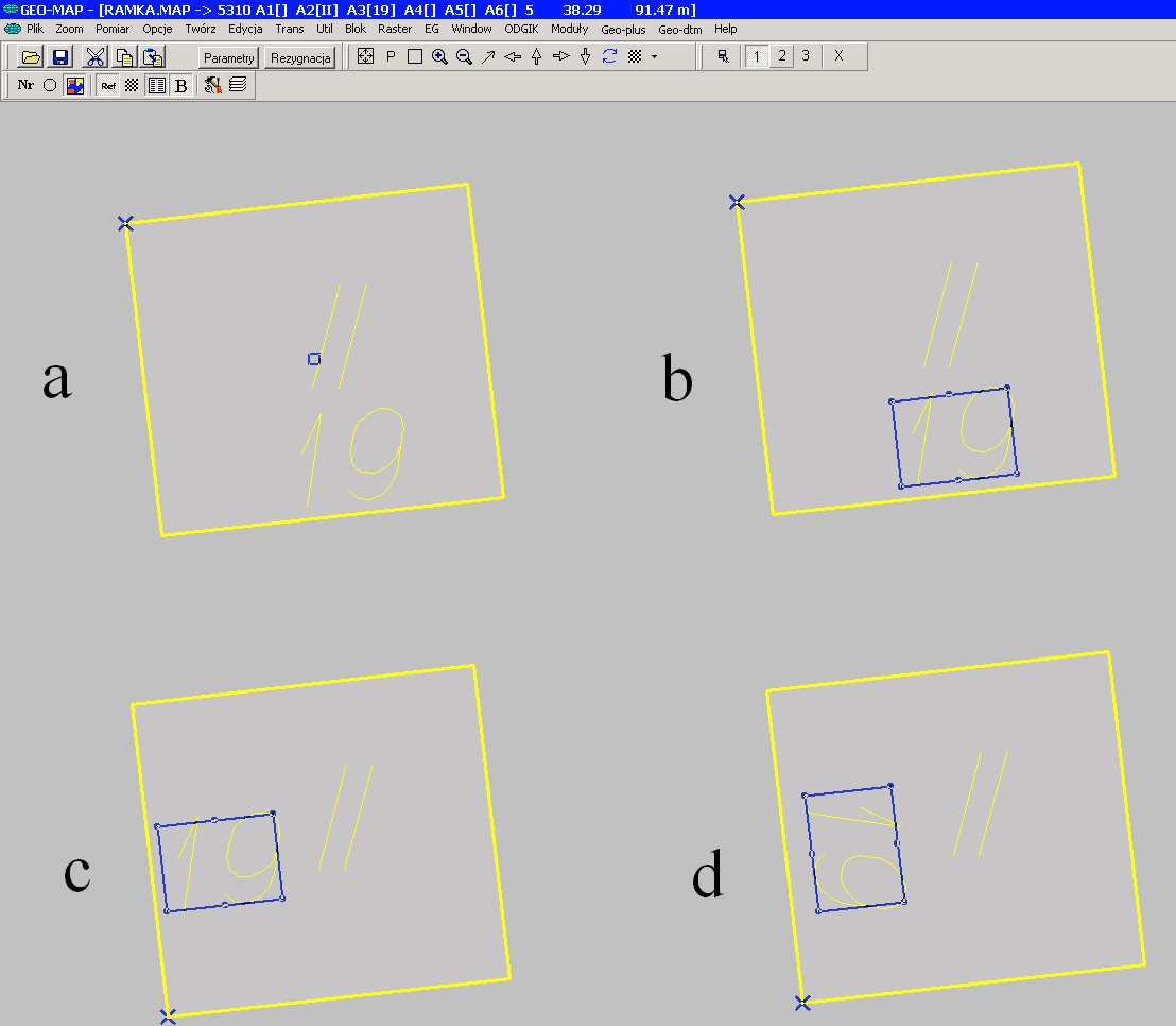 System informacji o terenie GEO-MAP 13 Informacja zawarta na szkicu pomiarowym nie jest sprowadzona jedynie do danych geometrycznych.