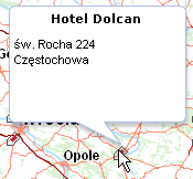 1.3 Funkcjonalność komponentu mapowego Mapy Przesuwanie obszaru mapy Zmiana skali mapy Rozszerzanie panelu mapy (funkcja aktywna tylko, gdy używany jest panel boczny) Grafika jako oznaczenie POI