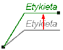 Audytor CO 36 Przesunięcie linii pod tekstem etykiety spowoduje zmianę położenia tekstu etykiety bez zmiany punktu podłączenia etykiety Przesunięcie linii łączącej punkt podłączenia etykiety z linią