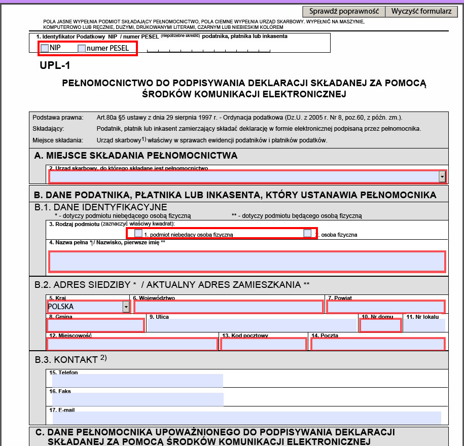 OKRES OBOWIĄZYWANIA PEŁNOMOCNICTWA UPL-1 Upoważnienie ważne jest