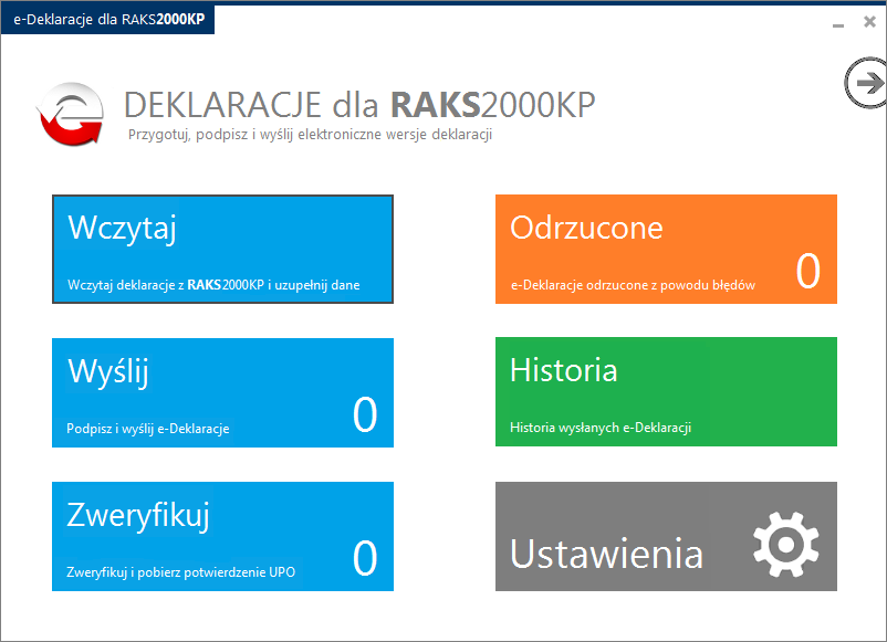 WSTĘP Program e-deklaracje dla RAKS2000KP służy do wysyłania drogą elektroniczną deklaracji stworzonych w programie RAKS2000KP.