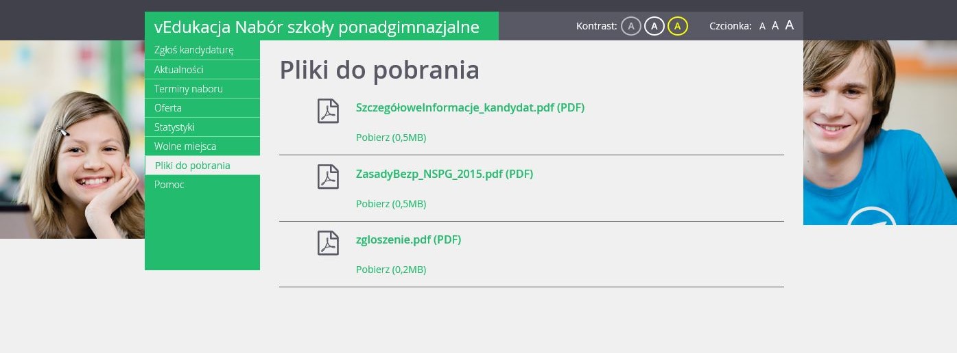 Podstawowe informacje o systemie Nabór Szkoły ponadgimnazjalne Pozycja Oferta jest dostępna przez prawie cały czas trwania rekrutacji.