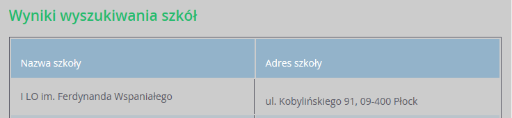 Podstawowe informacje dotyczące przeglądania oferty edukacyjnej szkół ponadgimnazjalnej na stronie dla kandydatów i opiekunów prawnych Po wypełnieniu wszystkich pól z listy rozwijalnych i